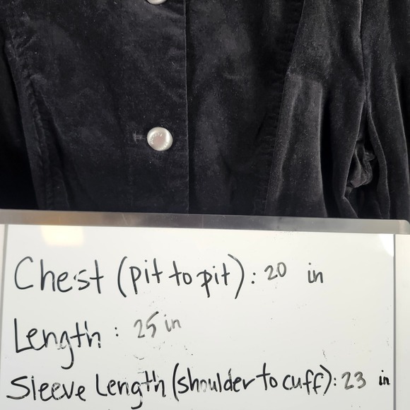 Michael Kors Black Velvet Womens Funnel Neck Button Front Jacket Plus Size 1X - Picture 7 of 16